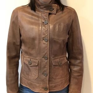 Gap leather jacket in a beautiful vintage brown